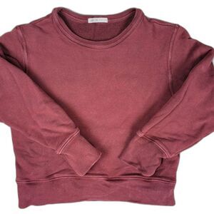 Agolde Premium Women’s Burgundy Crewneck Sweatshirt Size S Cotton Pullover